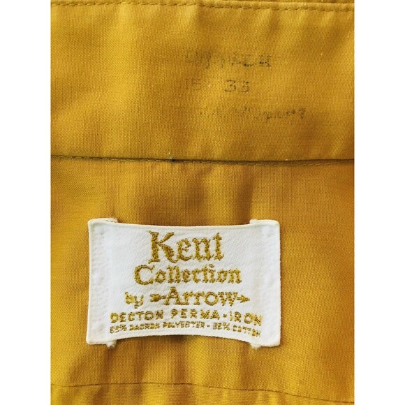 Vintage 60s Kent Collection Arrow Deston Perma Gold Button-Down Shirt Size Large - Picture 9 of 9